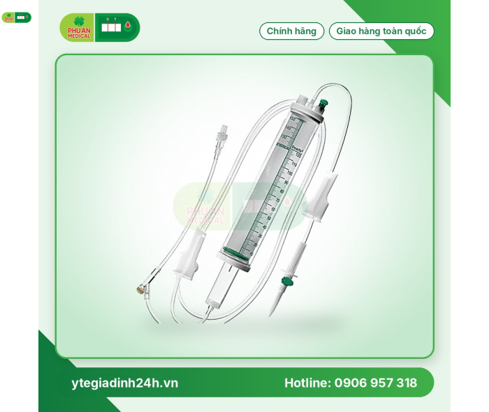 Dây truyền dịch 60 giọt/ml có bầu 150ml dùng pha thuốc