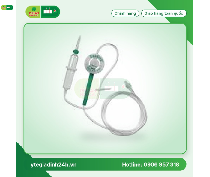 Dây truyền dịch có bộ điều chỉnh tốc độ truyền ổn định, có thể cài đặt tốc độ truyền từ 10ml/h-250ml