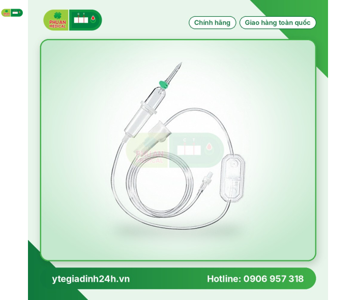 Dây truyền dịch dùng vô hóa chất điều trị ung thư có màng lọc hóa chất 0.2µm Chất liệu không chứa PV
