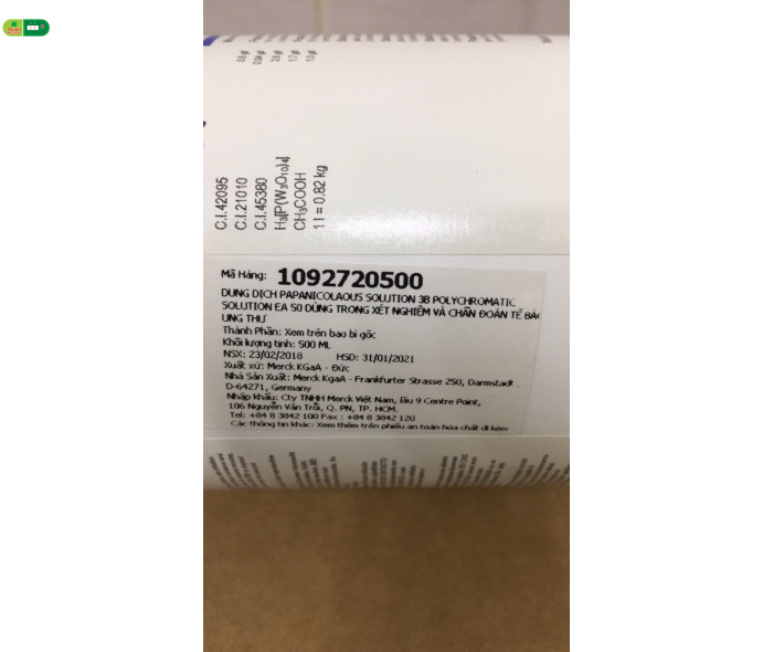 Dung dịch Papanicolaous Solution 38 Polychromatic Solution EA 50 dùng trong xét nghiệm và chuẩn đoán