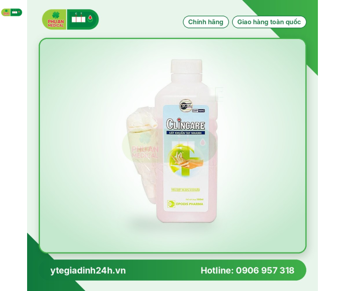 Dung dịch rửa tay sát khuẩn Clincare chai 500 ml