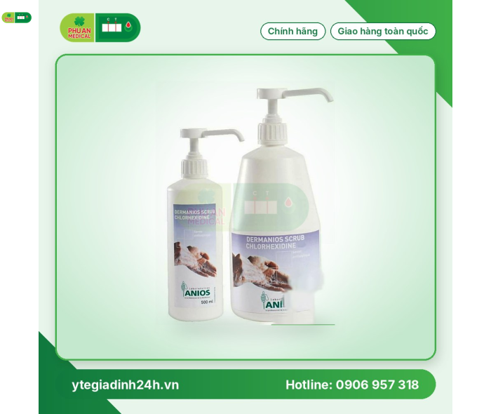 DUNG DỊCH RỬA TAY SÁT KHUẨN DERMANIOS SCRUB CHLOHEXIDINE 4%