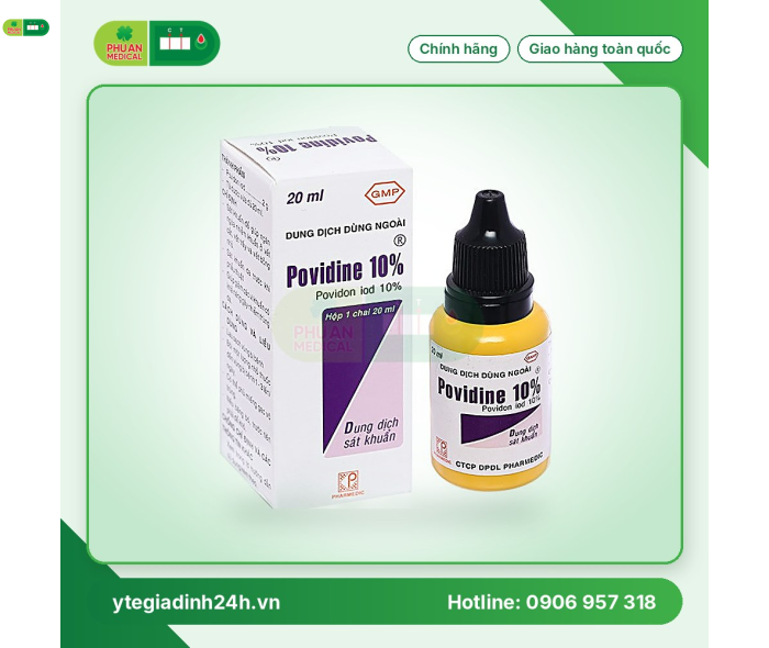 Dung dịch sát khuẩn Povidine 10% 20ml, 90ml, 500ml