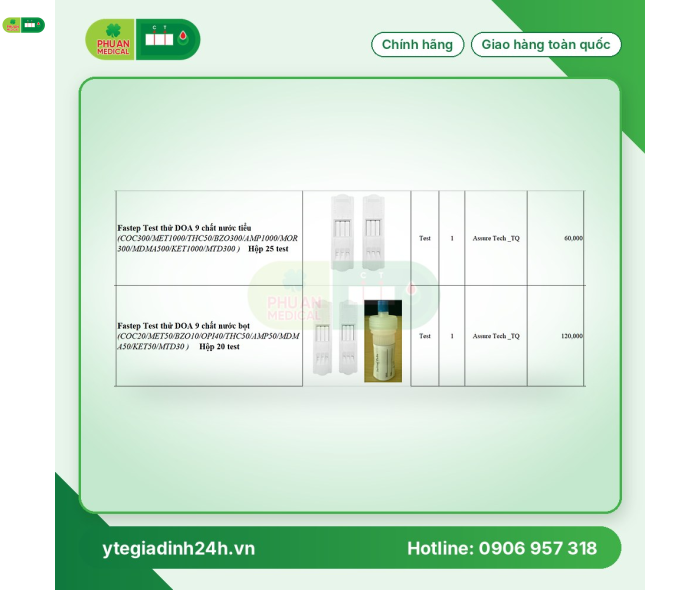 Fastep Test thử DOA 9 chất nước bọt 