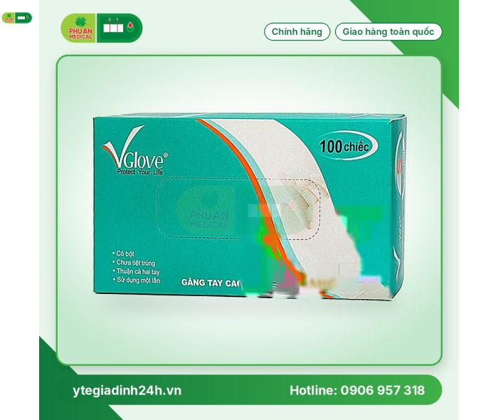 Găng Tay Y Tế Có Bột Vglove Đủ Size S M L
