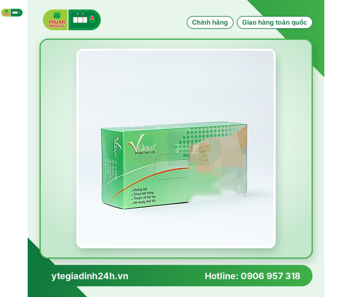 Găng Tay Y Tế Không Bột Vglove Size S M L