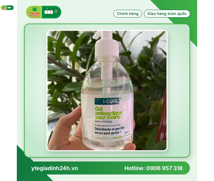Gel rửa tay khô diệt khuẩn I-CURE 300ml