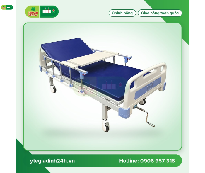 Giường 1 tay quay sắt sơn tĩnh điện