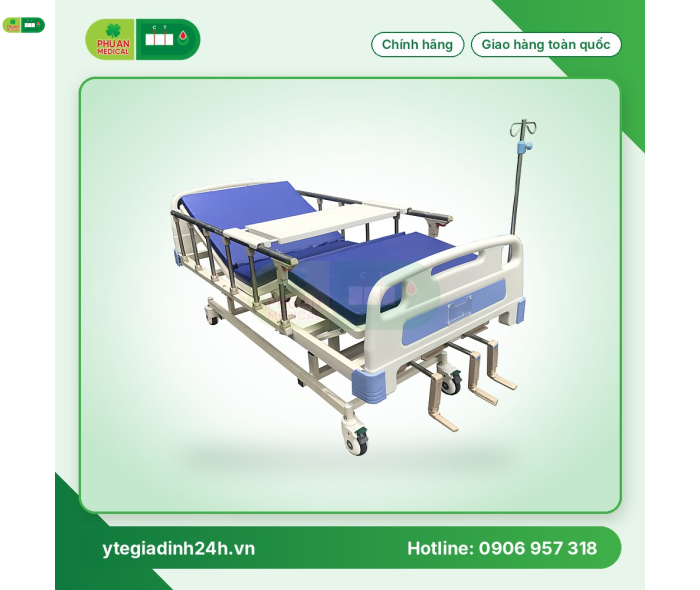 Giường 3 tay quay sắt sơn tĩnh điện