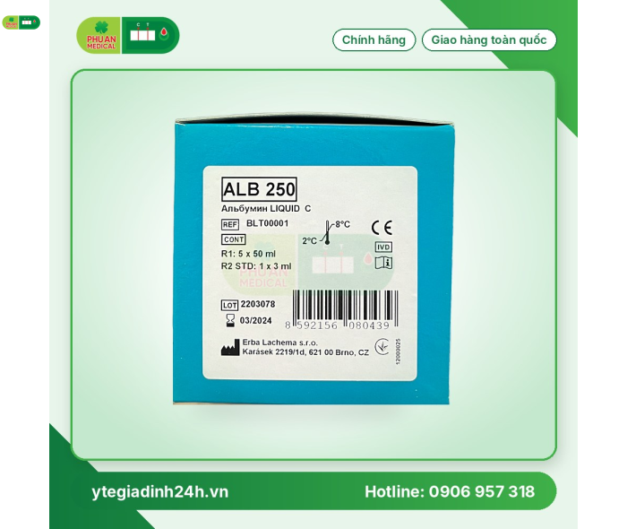 Hóa chất sinh hóa ERBA - Đức BLT00001 ALB 250