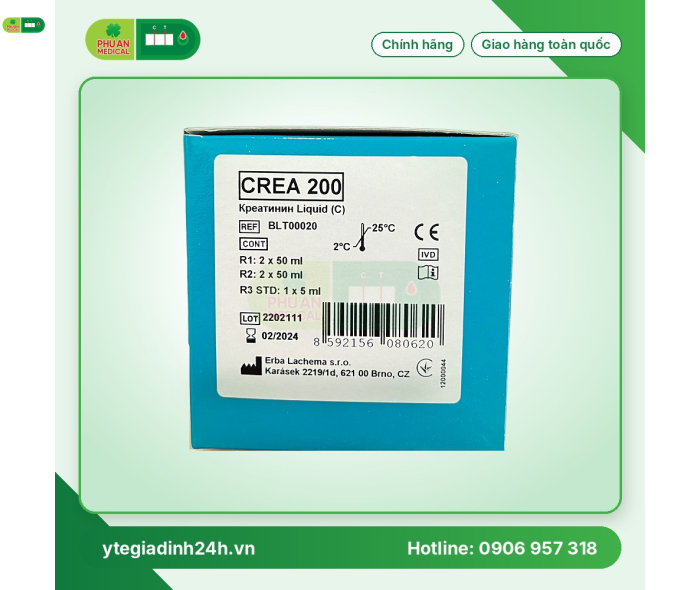 Hóa chất sinh hóa ERBA - Đức BLT00020 CREA 200