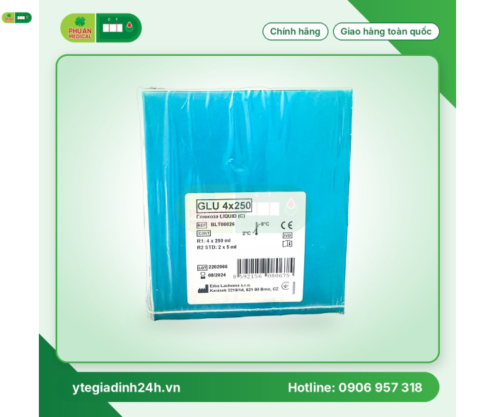 Hóa chất sinh hóa ERBA - Đức BLT00026 GLU 4x250
