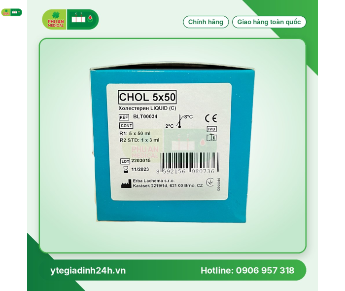 Hóa chất sinh hóa ERBA - Đức BLT00034 CHOL 5x50