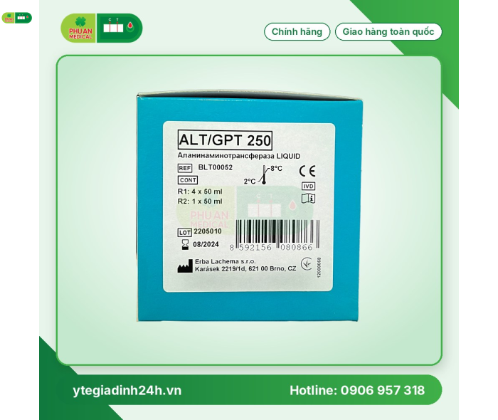 Hóa chất sinh hóa ERBA - Đức BLT00052 ALT/GPT 250