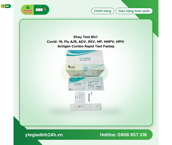 Khay Test Nhanh 8in1 FaStep Chẩn Đoán 8 Tác Nhân Đường Hô Hấp Trong 1 Lần Test