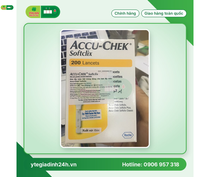 Kim lấy máu tiệt trùng dùng cho bút lấy máu Accu-chek Softclix