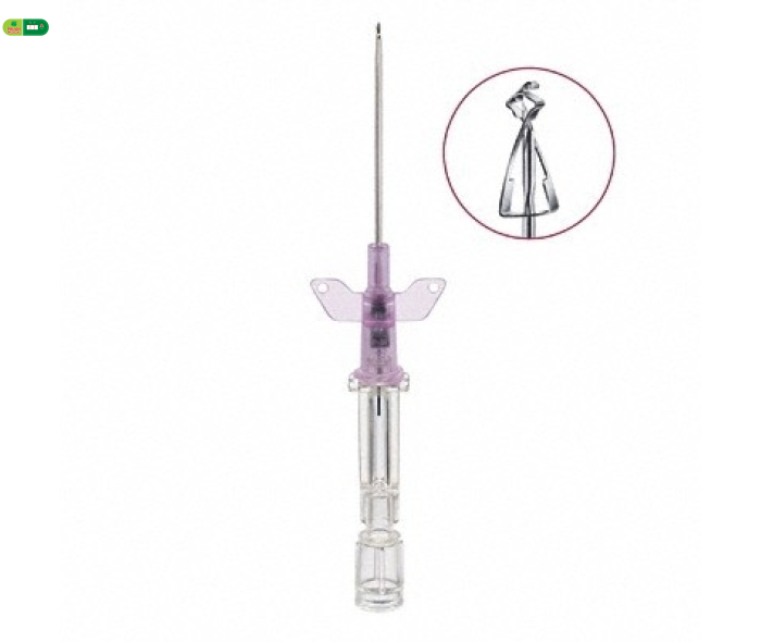 Kim luồn TM an toàn các số 16,18,20,24G Có đầu bảo vệ bằng kim loại. Có cánh, không cửa bơm thuốc