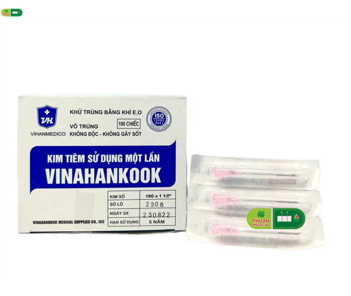Kim tiêm sử dụng 1 lần 18G Vinahankook