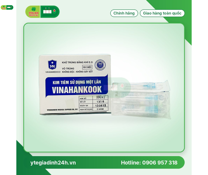 Kim tiêm sử dụng 1 lần 23G Vinahankook