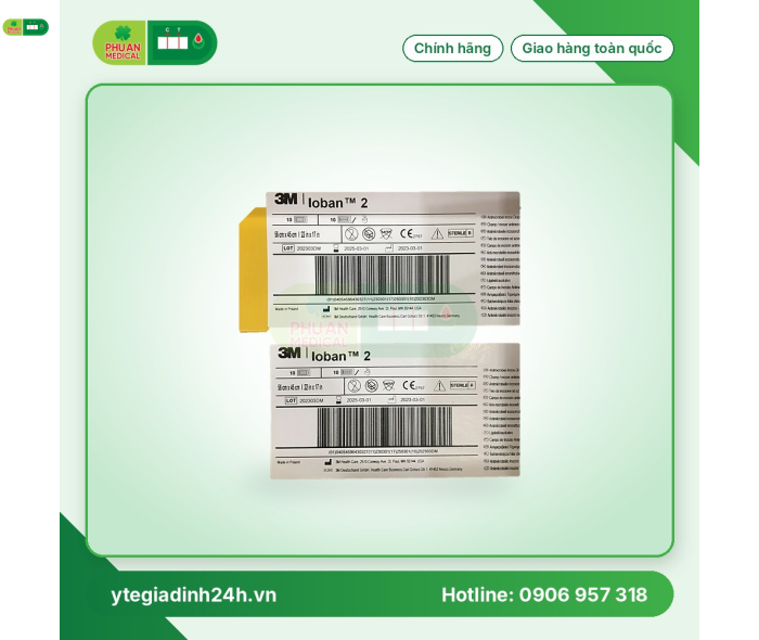 Màng Dán Phẫu Thuật Kháng Khuẩn Có Iodine 3M™ Ioban™ 6650EU, 56 cm x 45 cm, 10 Miếng/Hộp, Ba Lan