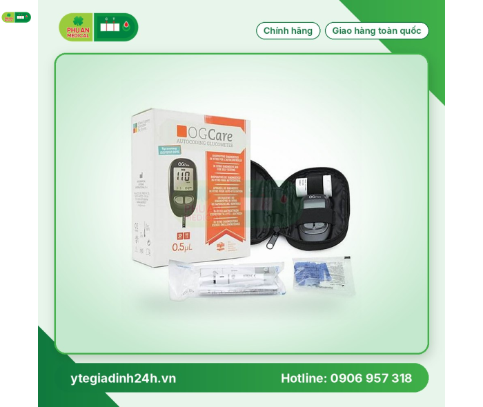 Máy đo đường huyết OG-Care tự động nhập mã, bảo hành trọn đời