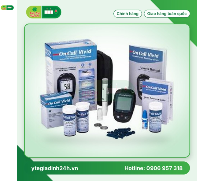 Máy đo đường huyết Oncall Vivid bảo hành trọn đời