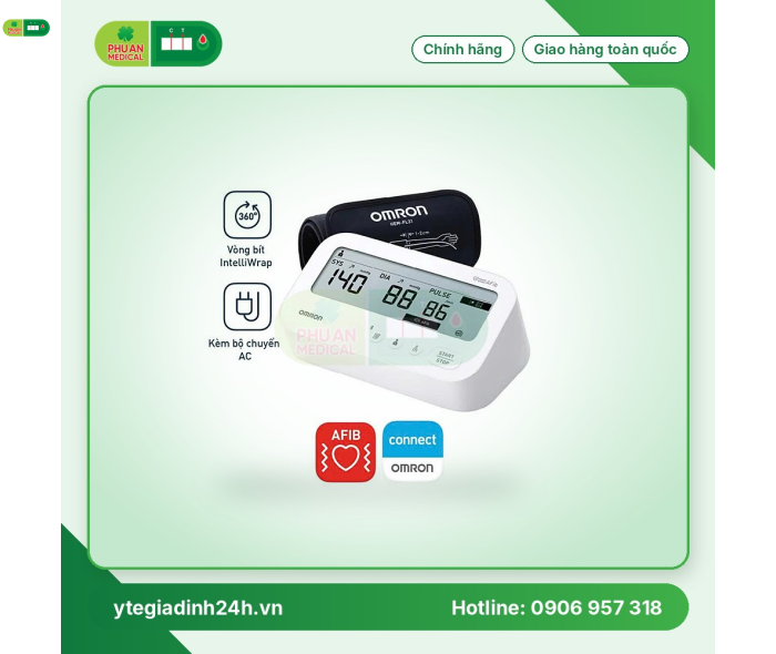 Máy đo huyết áp bắp tay Omron IQ BT Power Hem 7194T1 Flc Afib (dòng mới 2026)