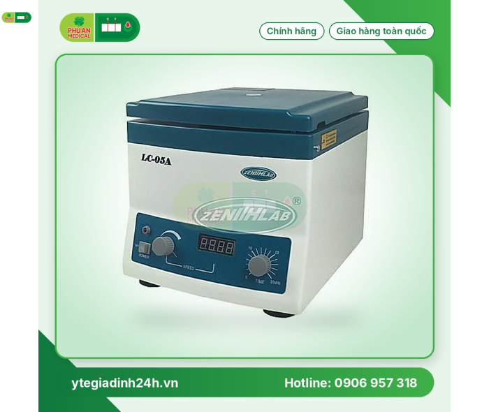 Máy ly tâm hiện số 12 ống x 20ml, 5000 vòng/phút Model: LC-05A