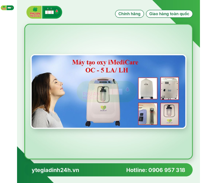 MÁY TẠO OXY IMEDICARE OC 5 LA CHO NGƯỜI KHÓ THỞ