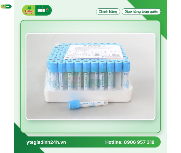 Ống nghiệm EDTA K2 nắp cao su HTM