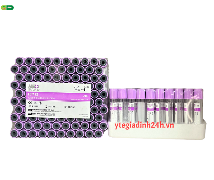 Medisafe - Ống nghiệm máu chân không EDTA K2 2ml