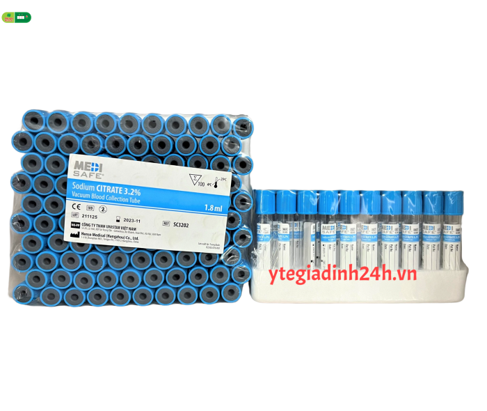 Medisafe - Ống nghiệm máu chân không SODIUM CITRATE 3,2% 1.8ml