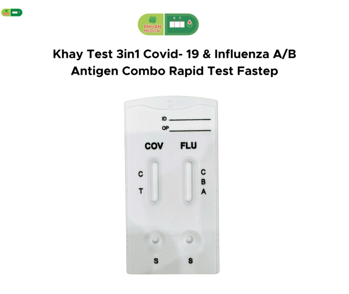 Khay test nhanh CÚM 3in1 Flu A/B & COVID FASTEP