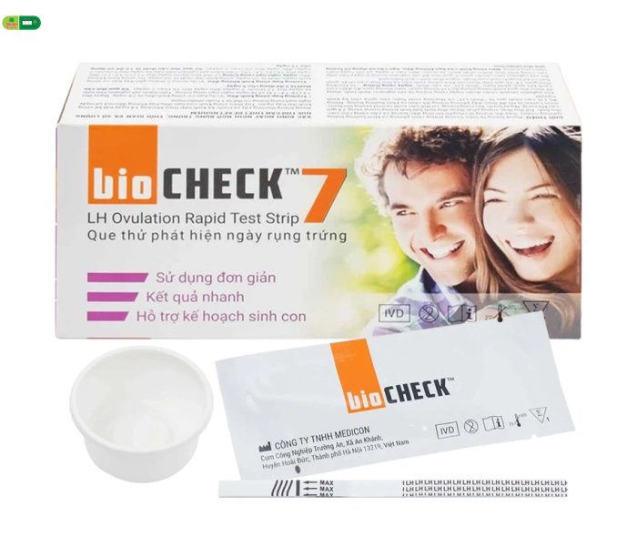 Que thử phát hiện ngày rụng trứng Bio Check cho kết quả trong 5 - 10 phút (7 cái)