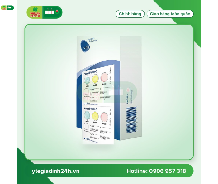 Thẻ định danh nhóm máu - Serafol ABO+D Sifin