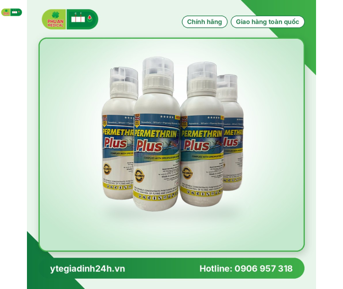 Thuốc diệt muỗi và côn trùng Permethrin Plus Chai 1L (Hàng chính hãng Nhập khẩu Anh Quốc)