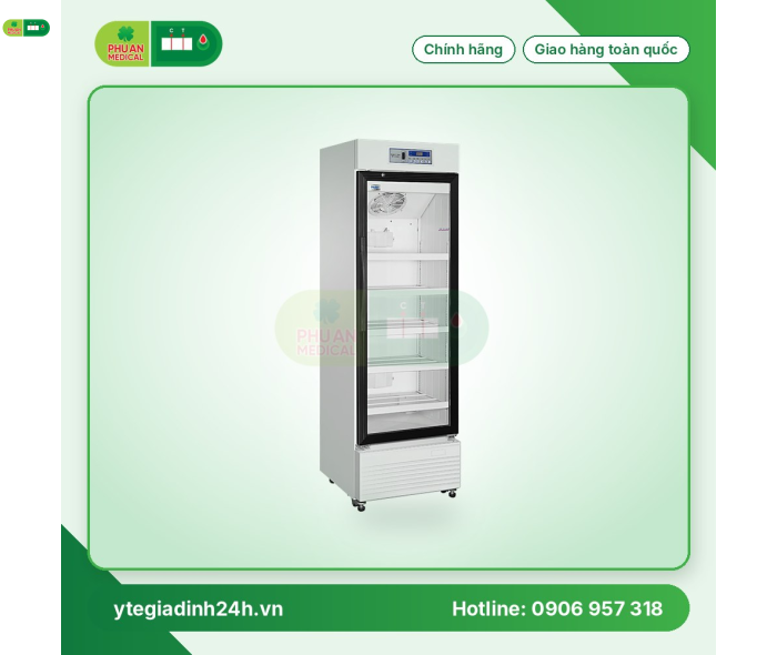 Tủ bảo quản vắc xin, thuốc, dược phẩm 260 lít, cửa kính (2 ÷ 8oC)