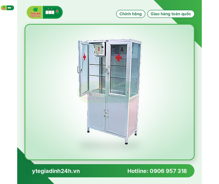 Tủ đựng thuốc có ngăn A+B bằng Inox 201