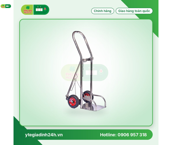 Xe đẩy oxy - dây xích Inox 6 khối