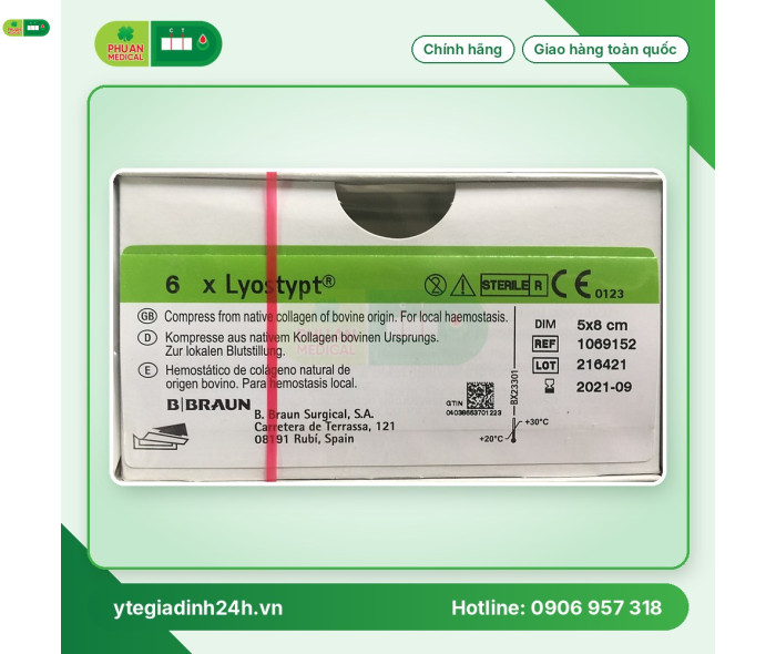 Xốp cầm máu Lyostypt BBRAUN 