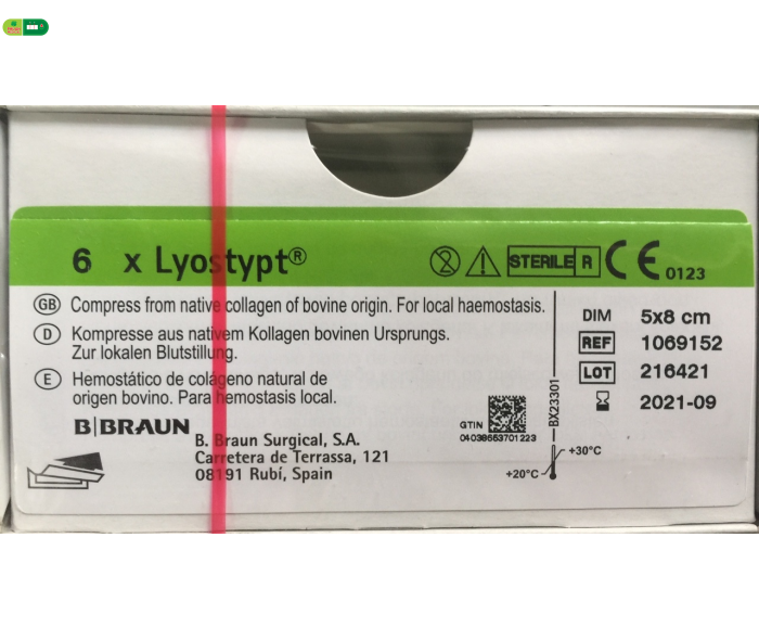 Xốp cầm máu Lyostypt BBRAUN 