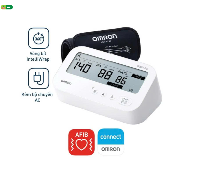 Máy đo huyết áp bắp tay Omron IQ BT Power Hem 7194T1 Flc Afib (dòng mới 2026)